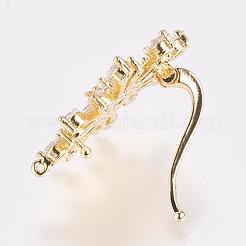 Brass Micro Pave Cubic Zirconia Enhancer Shortener Bails&nbsp;ZIRC-G116-03