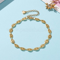 Brass Coffee Bean Chain Anklets for Women&nbsp;AJEW-AN00380