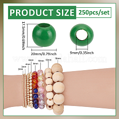 250Pcs Wood European Rondelle Beads&nbsp;WOOD-PH0003-47A