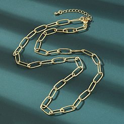 Brass Paperclip Chain Necklaces&nbsp;NJEW-A042-17G-04