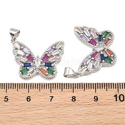 Brass Micro Pave Cubic Zirconia Pendants&nbsp;CU-CBA908F-05P-09