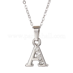Alloy Rhinestone Letter Pendant Necklaces&nbsp;NJEW-JN04886