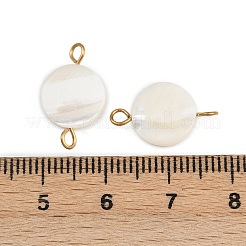 Natural Shell Disc Connector Charms&nbsp;STAS-D378-21G