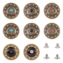 12 Sets 3 Colors Flat Round Alloy Snap Buttons&nbsp;FIND-TA0008-15