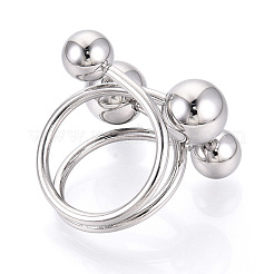 Adjustable 304 Stainless Steel Cuff Rings&nbsp;STAS-T066-80P