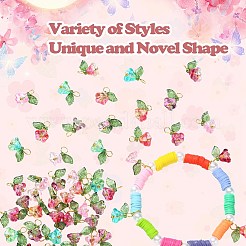 50Pcs 5 Colors Glass Charms&nbsp;FIND-CJ0001-15