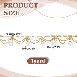 1Yards Glass & Plastic & Iron Beaded Trim&nbsp;OCOR-HY0001-75