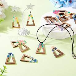16Pcs 8 Colors Resin and Walnut Pendants&nbsp;FIND-TA0006-47