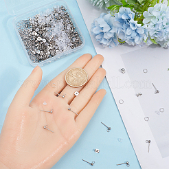 150Pcs 202 Stainless Steel Ball Stud Earring Findings&nbsp;STAS-SP0001-52A-P