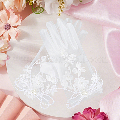 Polyester Bride's Lace Gloves&nbsp;AJEW-WH20120-23A