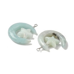 Natural Flower Amazonite Pendants&nbsp;G-Z086-01P-22