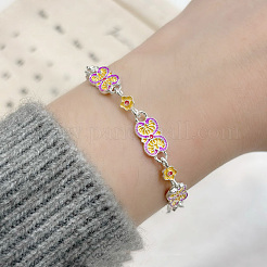 Alloy Enamel Link Chain Bracelets&nbsp;WG8AD8F-01