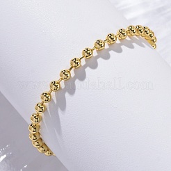 Long-Lasting Plated Brass Round Bead Slider Beacelets for Women Men&nbsp;BJEW-E089-01G-01