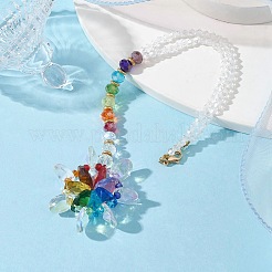 Snowflake Glass Beaded Pendants Decorations&nbsp;HJEW-JM01272