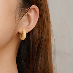 Frosted 304 Stainless Steel Matte Finish Round Hoop Earrings for Women&nbsp;ZQ5161-2