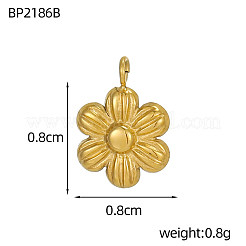 Flower Charms 304 Stainless Steel Pendants&nbsp;STAS-OY004-39G