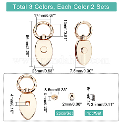 6 Sets 3 Colors Alloy Metal Buckles&nbsp;TOOL-WR0001-06