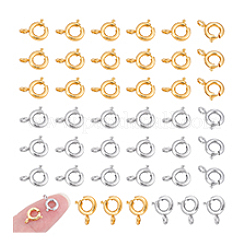 50Pcs 2 Colors Brass Spring Ring Clasps&nbsp;KK-PH0013-17
