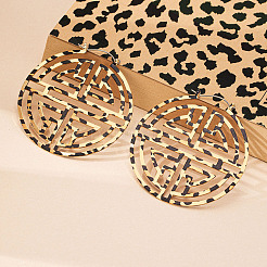 Leopard Print Alloy Hoop Earrings&nbsp;FS-WG28523-01