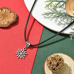 Tibetan Alloy Snowflake Pendant Necklaces&nbsp;NJEW-JN04538-02