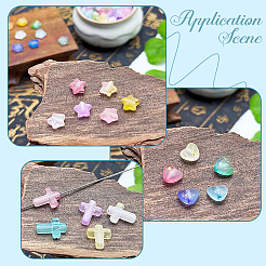470Pcs 6 Styles Gradient Color Transparent Acrylic Beads&nbsp;OACR-PA0001-59