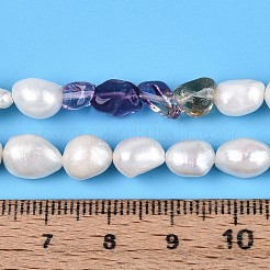Natural Ametrine Nuggets & Natural Cultured Freshwater Pearl Beads Strands&nbsp;PEAR-N023-01A-14