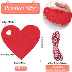200Pcs Heart Paper Gift Tags&nbsp;CDIS-SP0001-14A