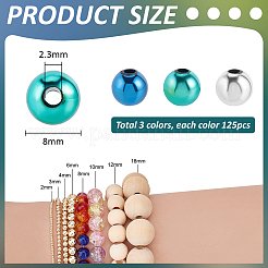 375Pcs 3 Colors ABS Plastic Beads&nbsp;KY-PH0002-43