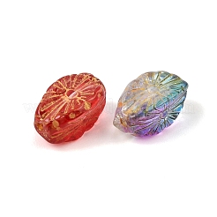 Baking Paint and Golden Metal Enlaced Glass Beads&nbsp;GL-CBA1477-11