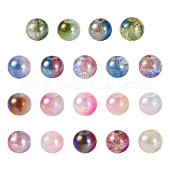 190Pcs 19 Colors Electroplate Transparent Crackle Glass Beads&nbsp;GLAA-TA0002-18