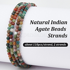 2 Strands Natural Indian Agate Beads Strands&nbsp;G-OC0005-65