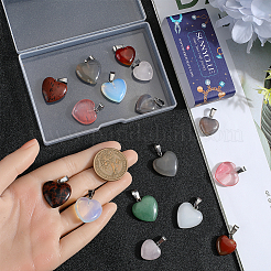 18pcs 9 styles Natural & Synthetic Mixed Gemstone Pendants&nbsp;G-SC0002-59