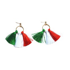 Alloy & Cloth Tassel Stud Earrings&nbsp;WG961F4-03