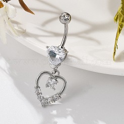 Alloy Crystal Rhinestone Dangle Curved Barbell Belly Rings&nbsp;LS-AJEW-R007-04P-06