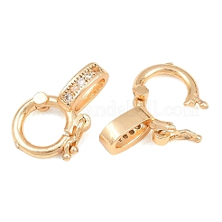 Brass Micro Pave Clear Cubic Zirconia Twister Clasp&nbsp;CU-CBA7BFE-05G