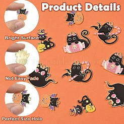 10Pcs 5 Styles Halloween Theme Rack Plating Alloy Enamel Pendants&nbsp;ENAM-YW0006-21