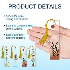 4Pcs Acrylic Bookmarks&nbsp;AJEW-GL0001-73A