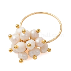 Natural Cultured Freshwater Pearl Finger Rings&nbsp;RJEW-JR01002