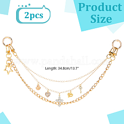 2Pcs Aluminium Chains Bag Extender Chains&nbsp;HJEW-AR00036