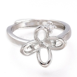 Adjustable Brass Finger Cup Peg Ring Settings&nbsp;ZIRC-I049-07