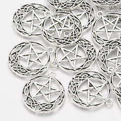 Tibetan Style Alloy Pentacle Pendants&nbsp;X-TIBEP-T004-88AS