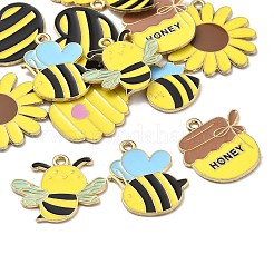 14Pcs 7 Styles Bees Theme Alloy Enamel Pandants&nbsp;FIND-FP0002-83