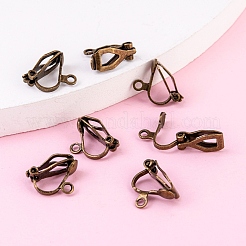 Brass Clip-on Earring Findings&nbsp;X-EC109-NFAB