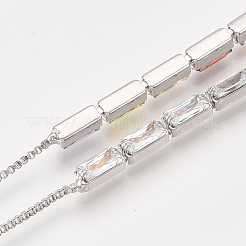 Adjustable Brass Cubic Zirconia Slider Bracelets&nbsp;BJEW-S142-01A-P