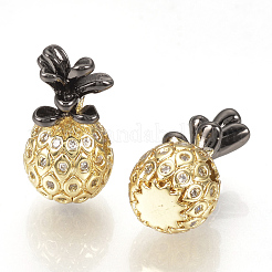 Rack Plating Brass Cubic Zirconia Beads&nbsp;ZIRC-R016-01