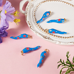 6Pcs Brass Enamel Pendants&nbsp;KK-SW0001-08A