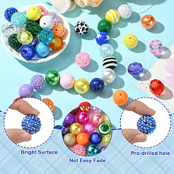 Round Opaque Acrylic Beads Kit&nbsp;OACR-CJC0002-05B