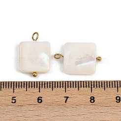 Natural Shell Square Pendants&nbsp;STAS-D378-38G