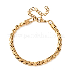 304 Stainless Steel Twisted Curb Chain Bracelets for Women&nbsp;BJEW-F529-05G