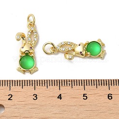 Rack Plating Brass Micro Pave Cubic Zirconia Jade Pendants&nbsp;KK-K377-92G-02